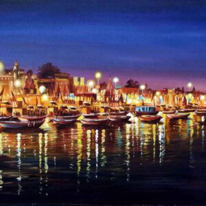 Night Beauty Benaras [ 22 X 33 inches]