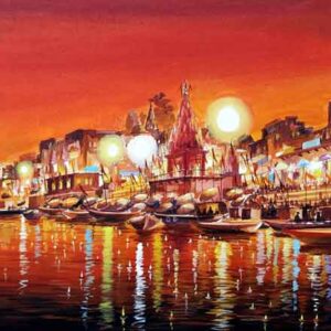 Night Varanasi IV [ 18 X 40 inches]