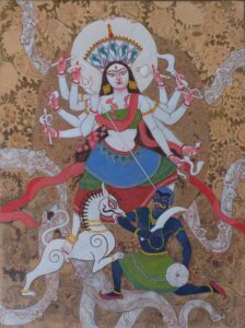 Painting of Goddess Durga on canvas