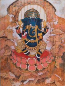 Painting of Ganapati on canvas