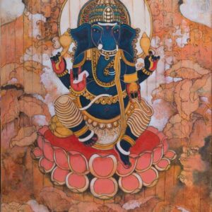 Painting of Ganapati on canvas
