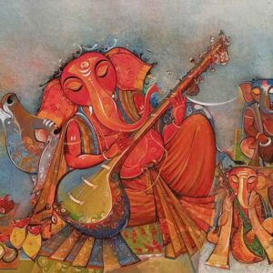 Music on Benaras Ghat I [36 X 60 inches]
