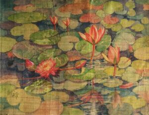 Painting on silk of lotus