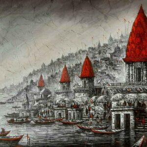 Painting of Benaras on canvas