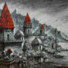 Painting of Benaras on canvas