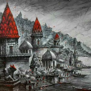 Painting of Benaras on canvas