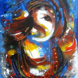 Painting of Ganesha on canvas