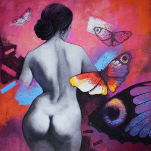 Painting on canvas of woman