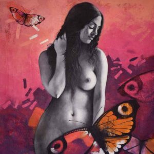 Painting on canvas of woman