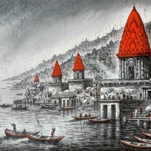 Painting of Benaras on canvas