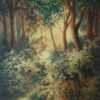 Painting of forest landscape on canvas