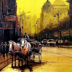 Painting of Kolkata on canvas