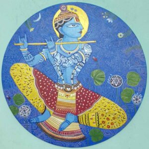 Painting of Lord Krishna on canvas