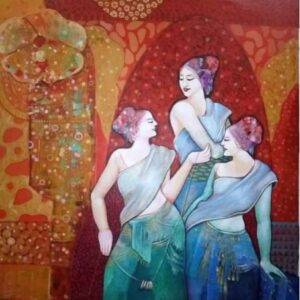 Painting of women on canvas