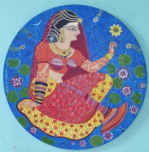 Painting of Radha on canvas