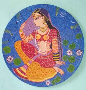 Painting of Radha on canvas