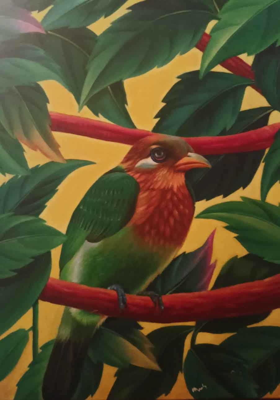 Painting on canvas of a bird