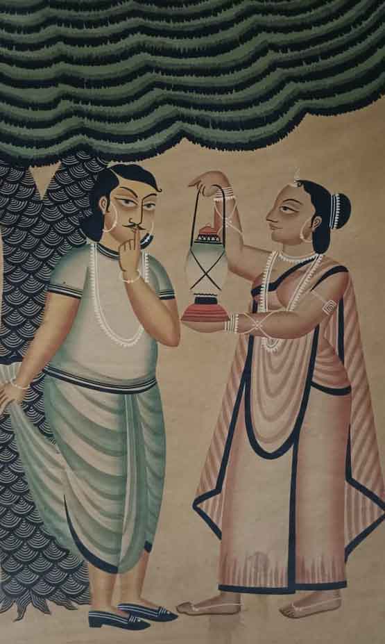 Painting of couple on paper