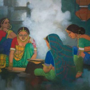 Painting of women on canvas