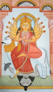 Painting of Durga on paper