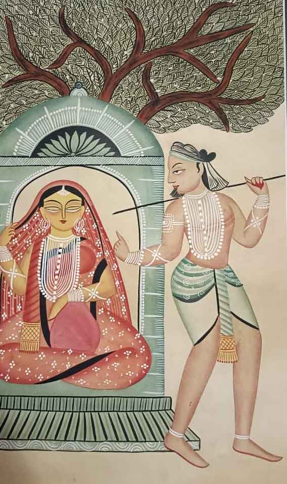 Painting of woman and man on paper