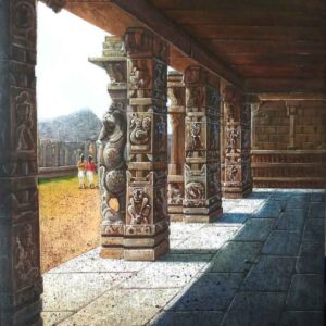 Painting of Hampi on canvas