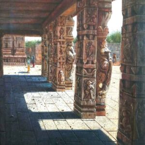 Painting of Hampi on canvas