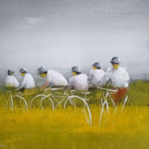 Painting of cycle theme on canvas