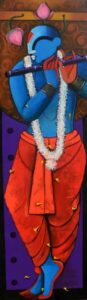Painting of Krishna on canvas