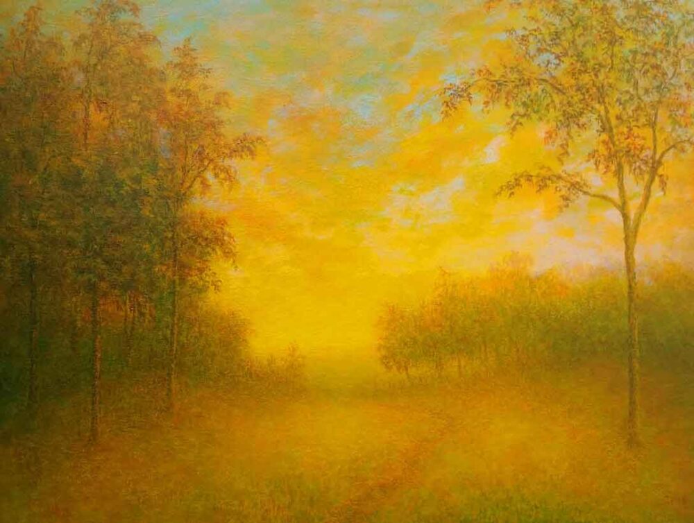 Yellow landscape on canvas