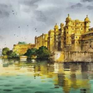 A Morning at Udaipur [ 15 X 22 inches]