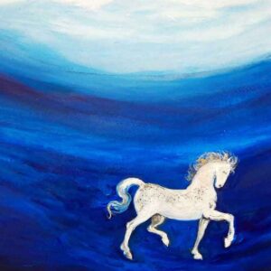 Painting of horse with acrylic on paper