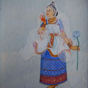 Painting of dancer with tempera on paper