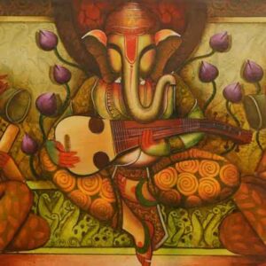 Painting of Ganesh on canvas