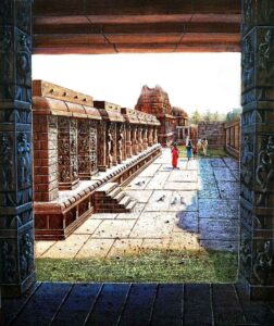 Painting of Hampi on canvas
