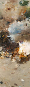 Painting of Benaras in abstract style with oil on canvas