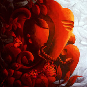 Painting of Ganesha on canvas