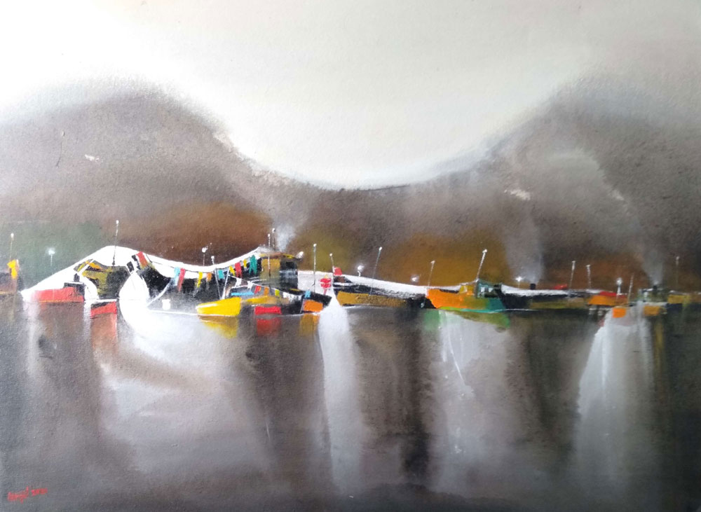 Abstract painting on canvas