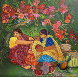 Women in conversation with one another