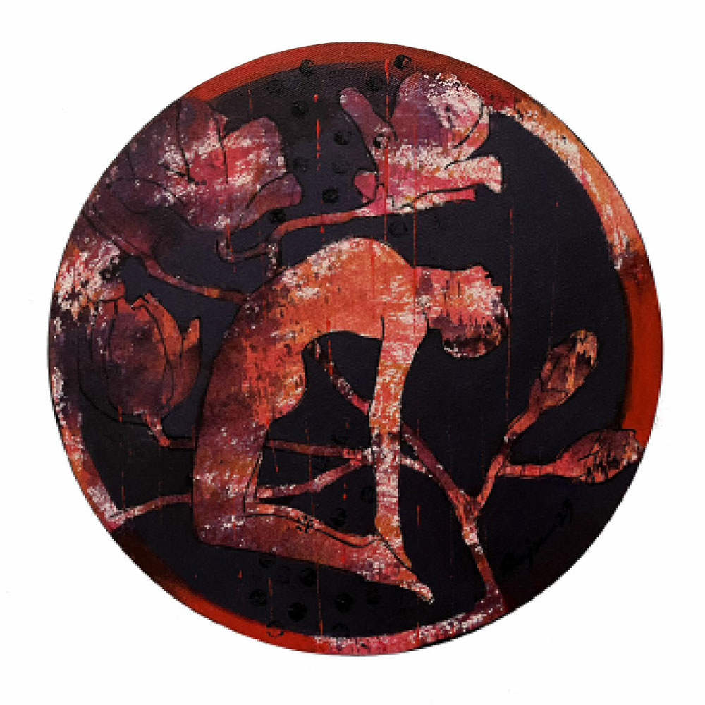 Painting on meditation with acrylic on canvas