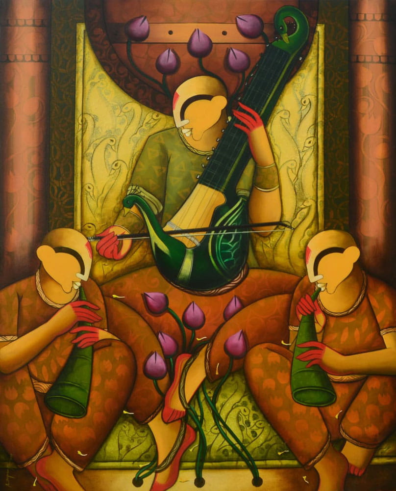 Painting of figurative with acrylic on canvas