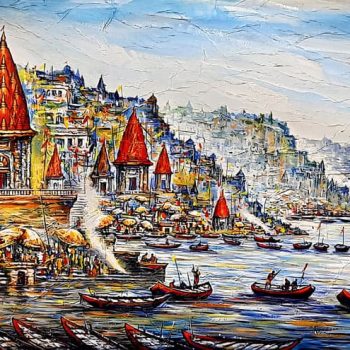 Prayers on the river ganga in Benaras