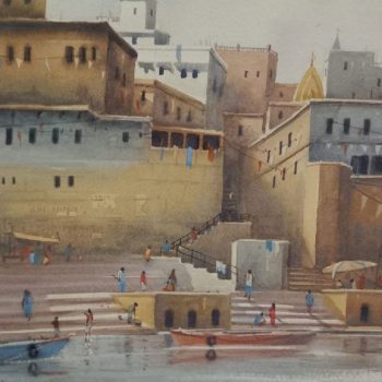 Watercolour on paper of Benaras