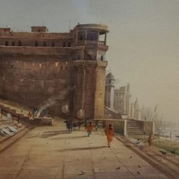Watercolour on paper of Benaras