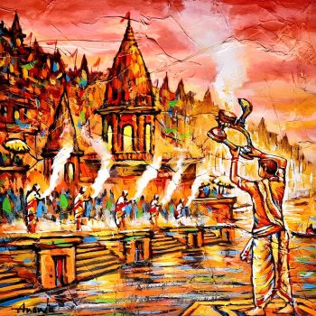 Prayers on the river ganga in Benaras