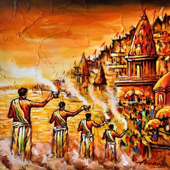 Prayers on the river ganga in Benaras