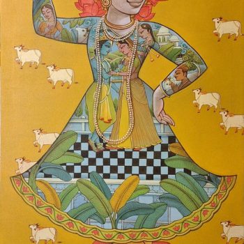 Painting of Krishna on canvas