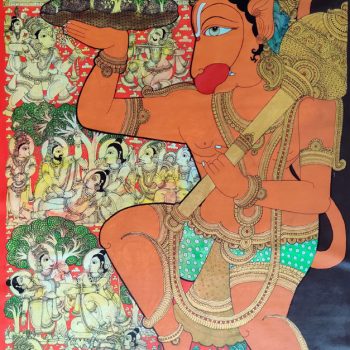 Painting on canvas of Hanuman