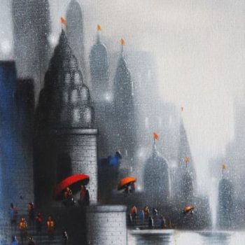 Painting on canvas of Benaras