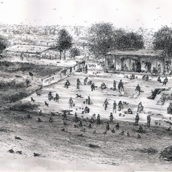 Painting of Kolkata with pen and ink on paper